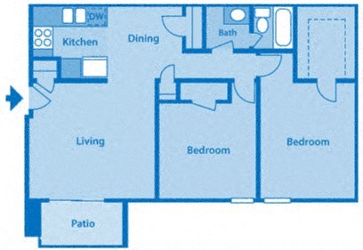 Somerpointe Apartments The Jade floor plan depicting layout of home.